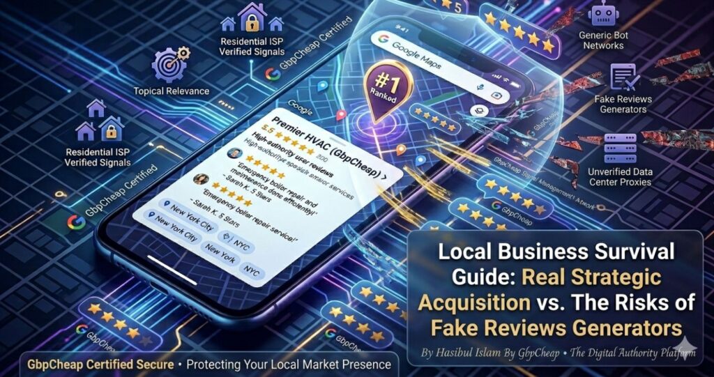Local Business Survival Guide: Real Strategic Acquisition vs. The Risks of Fake Reviews Generators 2 Local business survival guide comparing real strategic review acquisition with the risks of fake reviews generators by GbpCheap.