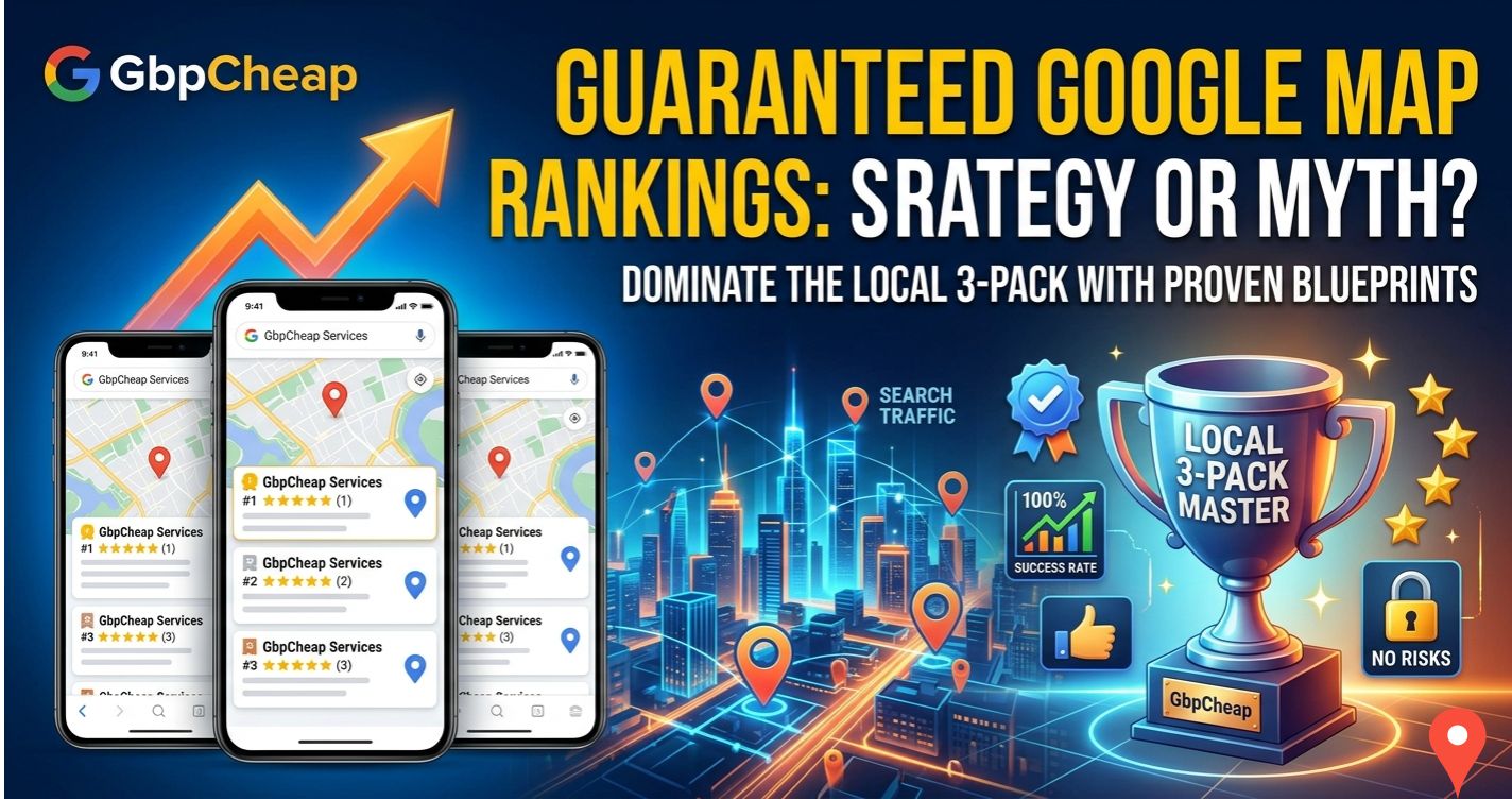 Guaranteed Google Map Rankings: Is It Real or a Marketing Myth? 3 Guaranteed Google Map rankings strategy or myth analysis with local 3-pack blueprint by GbpCheap