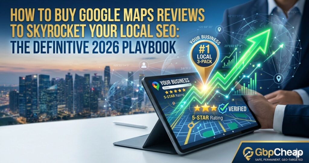 How to Buy Google Maps Reviews to Skyrocket Your Local SEO: The Definitive 2026 Playbook 2 How to buy Google Maps reviews to skyrocket your local SEO playbook featuring GbpCheap verified 5-star ratings and top #1 Local 3-Pack rankings.