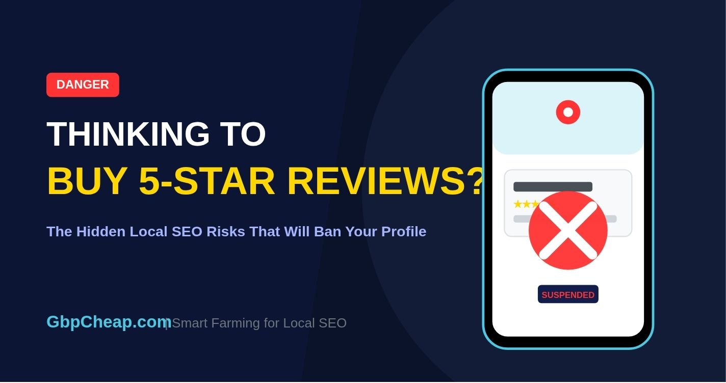 Why You Shouldn't Buy 5-Star Reviews: The Ultimate Guide to Google Business Profile Longevity and Local SEO Success 10 A Google Business Profile suspended on a smartphone with a red warning cross over 5-star reviews, showcasing the risks of buying fake reviews.
