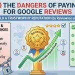 Infographic showing the risks and consequences of paying for Google reviews versus building a sustainable organic reputation